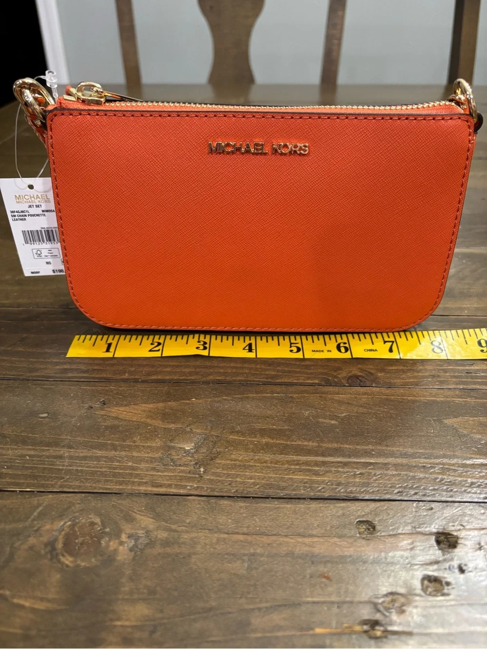 Michael Kors Small Chain Pouchette Leather Shoulder Bag
